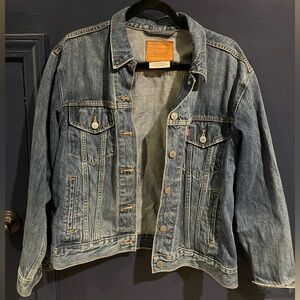 Levi's Blue Denim Jacket “pre-aged” look - women’s L - 
Excellent Condition